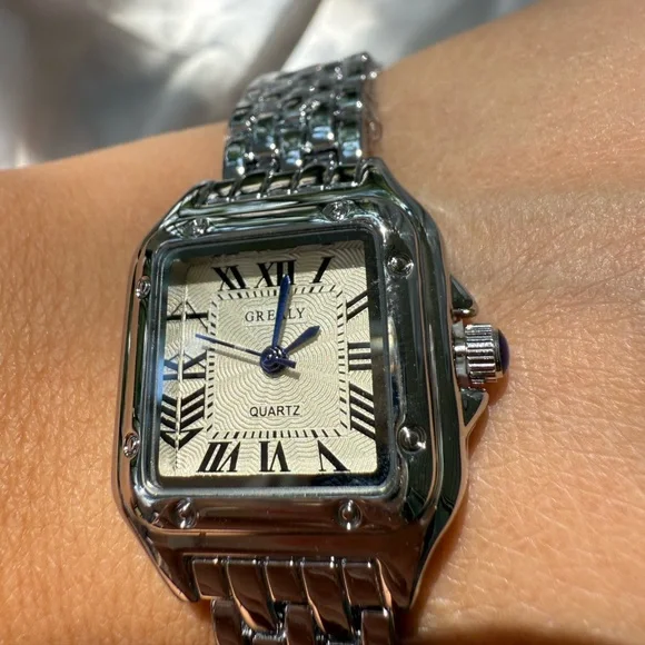 Panthere Classic Rectangle Stainless Steel Silver Cartier Panthère de Cartier WSPN Grey Dial, Stainless Steel  main image 3